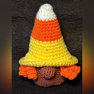 Handmade Crochet Candy Corn Gnome Plush